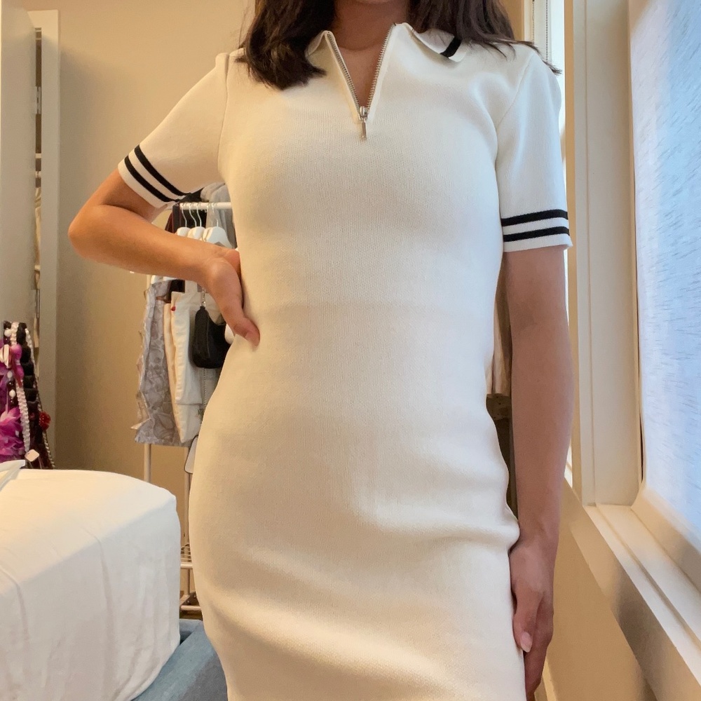 Oak + Fort Mini Knit Collared Dress - Picture 2 of 6